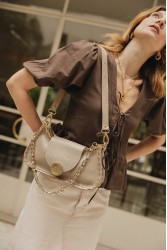 INDIVIDUAL Rise and Shine  Shoulder Bag Stone Beige Gold