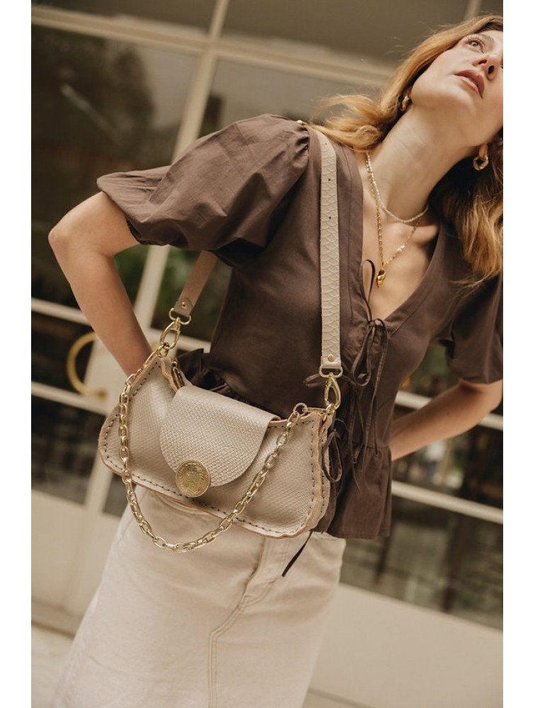 INDIVIDUAL Rise and Shine  Shoulder Bag Stone Beige Gold
