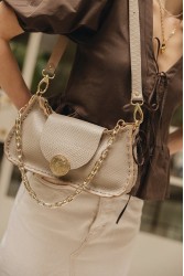INDIVIDUAL Rise and Shine  Shoulder Bag Stone Beige Gold