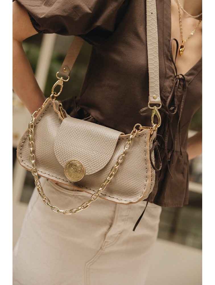 INDIVIDUAL Rise and Shine  Shoulder Bag Stone Beige Gold