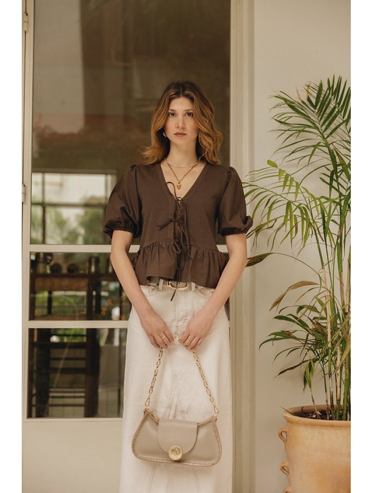 INDIVIDUAL Rise and Shine  Shoulder Bag Stone Beige Gold