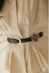 INDIVIDUAL Severina Black Leather Belt
