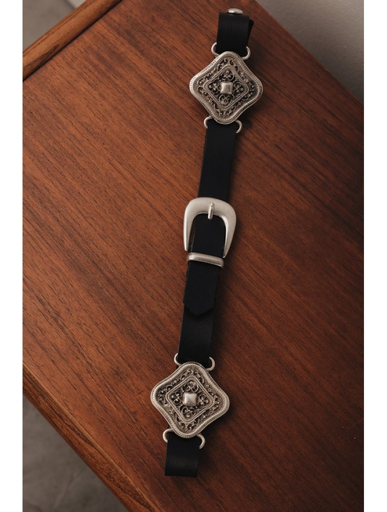 INDIVIDUAL Severina Black Leather Belt