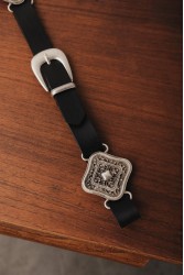 INDIVIDUAL Severina Black Leather Belt