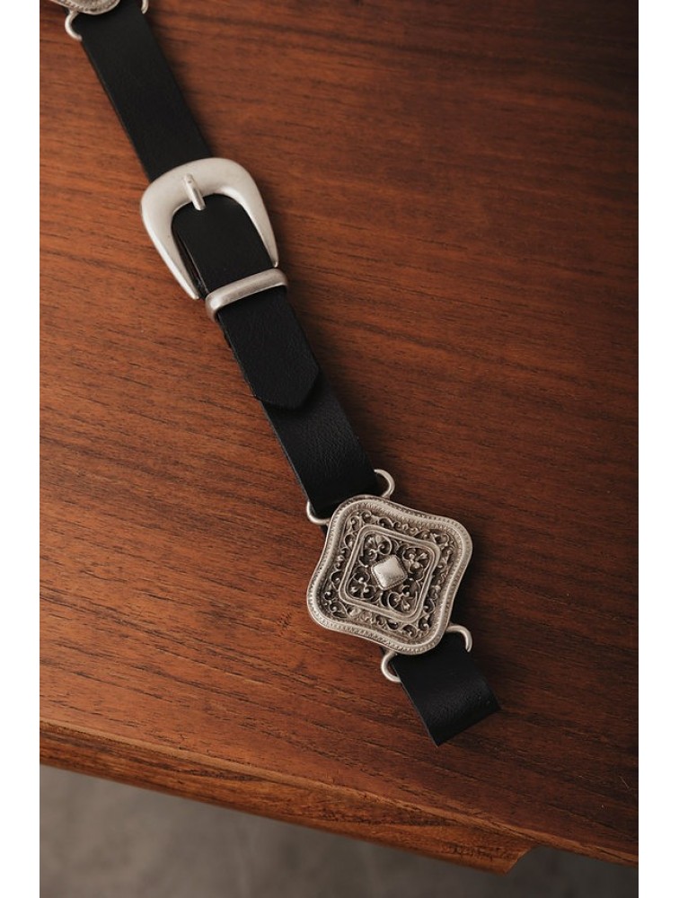 INDIVIDUAL Severina Black Leather Belt