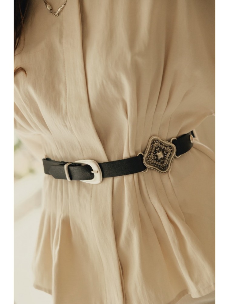 INDIVIDUAL Severina Black Leather Belt