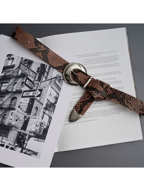 INDIVIDUAL Stuck on you Tan leather belt with gold metal elements