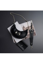 INDIVIDUAL Sweet Tides Black Leather Women's Shoulder Bag