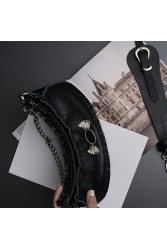 INDIVIDUAL Sweet Tides Black Leather Women's Shoulder Bag