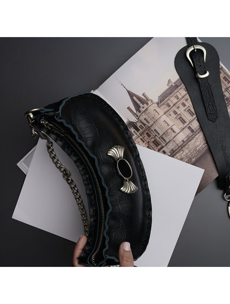 INDIVIDUAL Sweet Tides Black Leather Women's Shoulder Bag