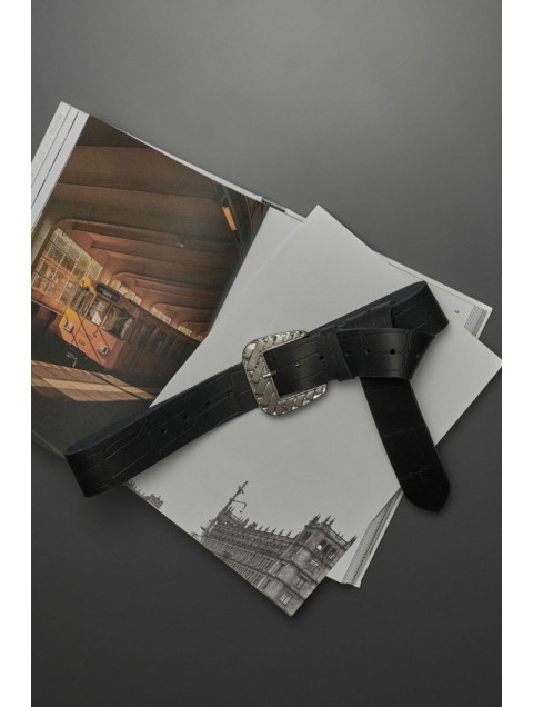 INDIVIDUAL "Vibe" Black- Silver leather belt
