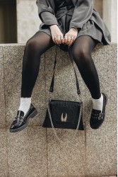 INDIVIDUAL Wings Shoulder Bag Black Nickel