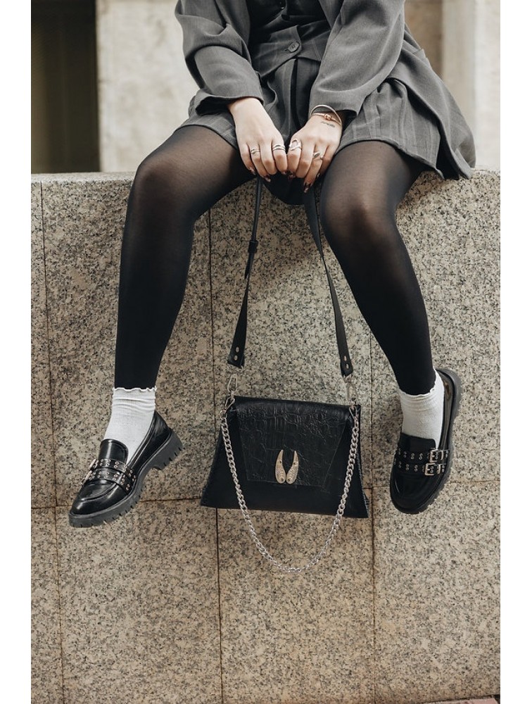 INDIVIDUAL Wings Shoulder Bag Black Nickel