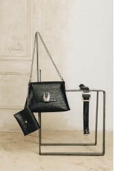 INDIVIDUAL Wings Shoulder Bag Black Nickel