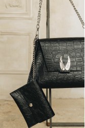 INDIVIDUAL Wings Shoulder Bag Black Nickel