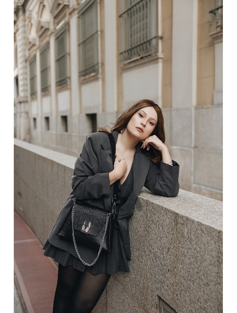 INDIVIDUAL Wings Shoulder Bag Black Nickel