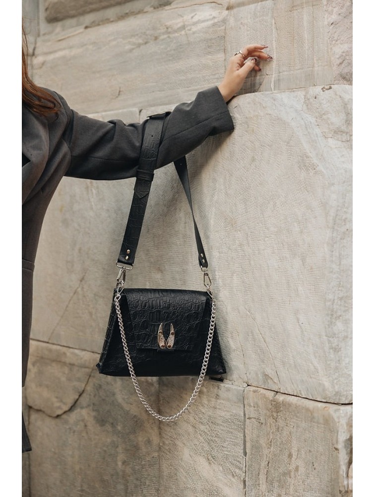 INDIVIDUAL Wings Shoulder Bag Black Nickel