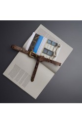 INDIVIDUAL You are Ταμπά δερμάτινη ζώνη με χρυσά μεταλλικά στοιχεία