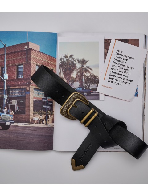 INDIVIDUAL "Treaty" Black leather belt