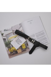 INDIVIDUAL"Night shift" Μαύρη δερμάτινη ζώνη