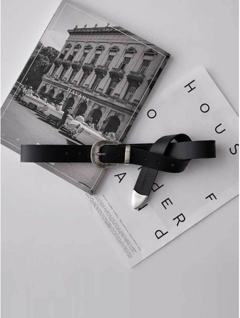 INDIVIDUAL "Memory" Black leather belt