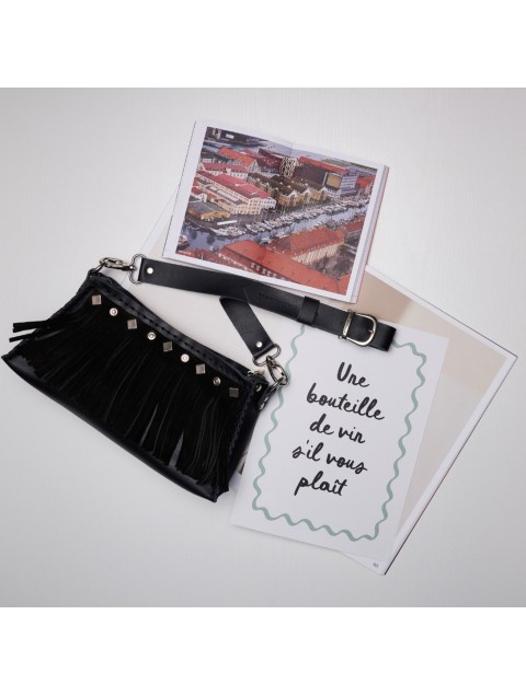 INDIVIDUAL Dance Away Black Women's Leather Shoulder Bag