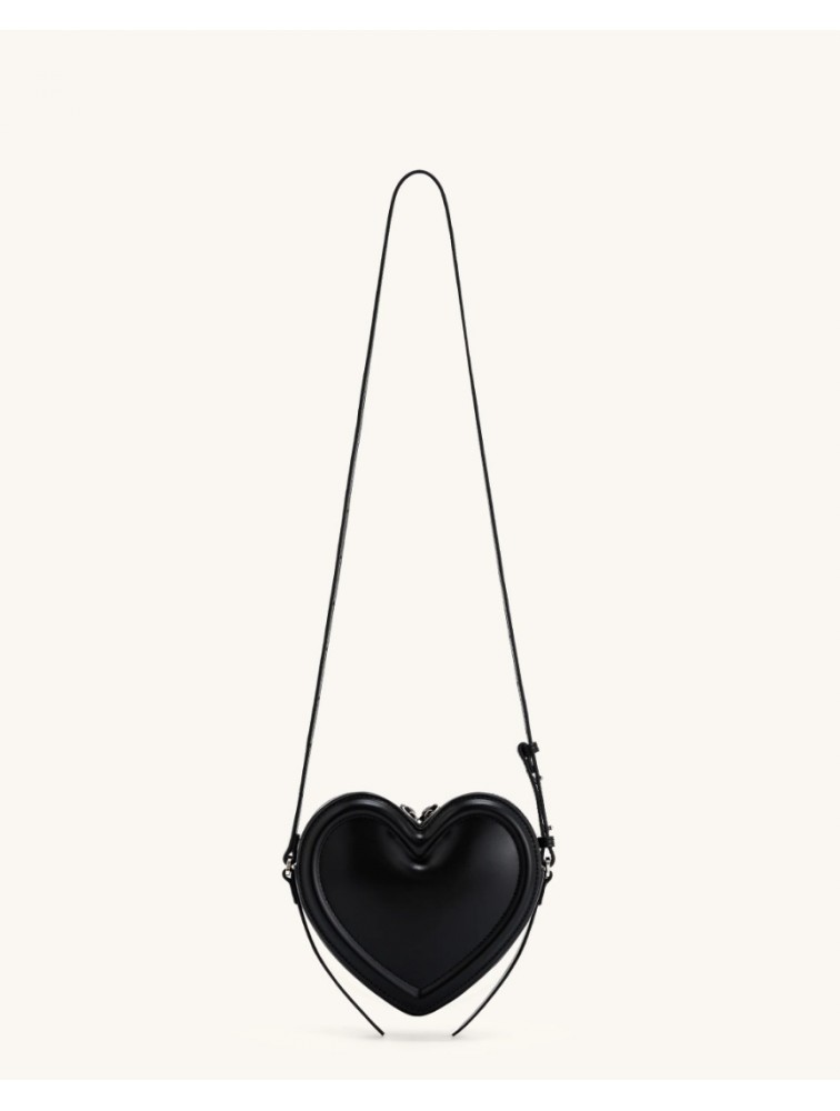 JW PEI Arlene Heart Shaped Bag - Black Μαύρη Τσάντα Ώμου σε Σχήμα Καρδιάς