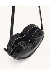 JW PEI Arlene Heart Shaped Bag - Black Μαύρη Τσάντα Ώμου σε Σχήμα Καρδιάς