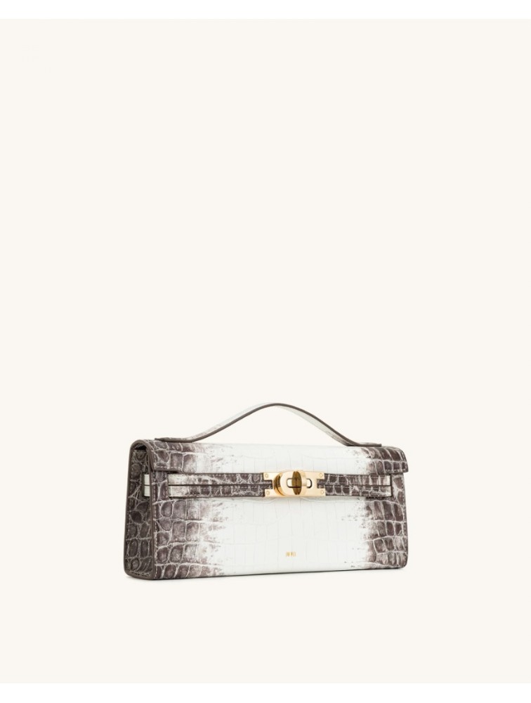 JW PEI Bria Structured Top Handle Bag - White Croc