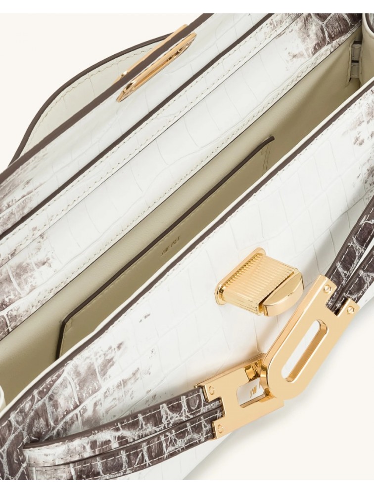 JW PEI Bria Structured Top Handle Bag - White Croc