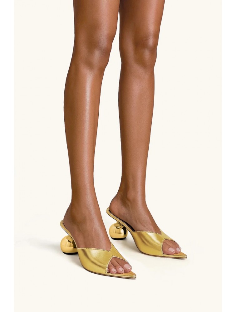 JW PEI Ellie Sphere Heel Mules - Gold