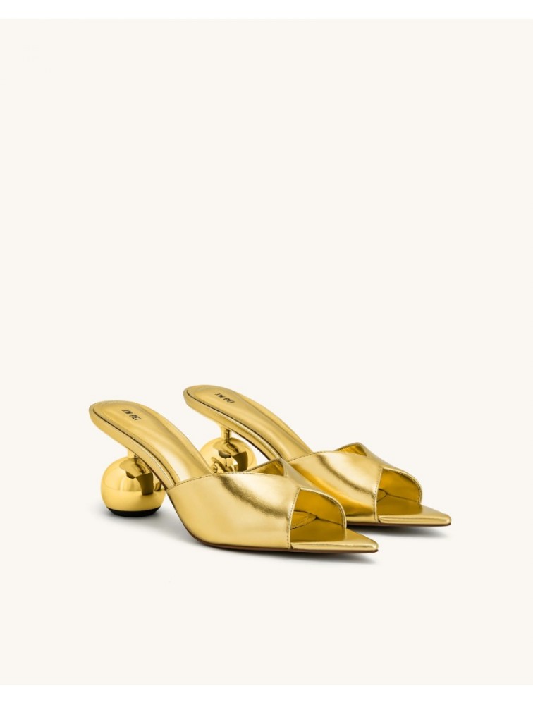 JW PEI Ellie Sphere Heel Mules - Gold