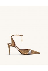 JW PEI Haidi Artificial Crystal Pumps - Brown Καφέ Γόβα με Στρας