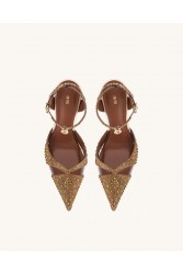 JW PEI Haidi Artificial Crystal Pumps - Brown Καφέ Γόβα με Στρας