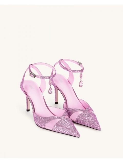 JW PEI Haidi Artificial Crystal Pumps - Pink Ροζ Γόβα με Στρας