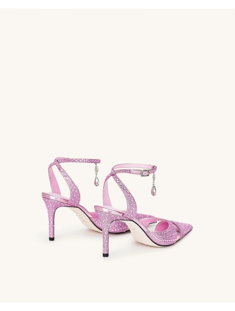 JW PEI Haidi Artificial Crystal Pumps - Pink Ροζ Γόβα με Στρας