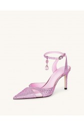JW PEI Haidi Artificial Crystal Pumps - Pink Ροζ Γόβα με Στρας
