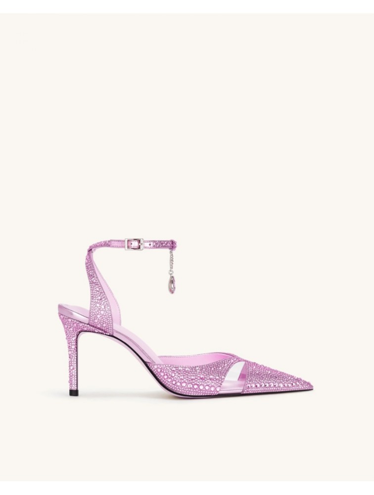 JW PEI Haidi Artificial Crystal Pumps - Pink Ροζ Γόβα με Στρας