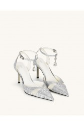 JW PEI Haidi Artificial Crystal Pumps - Silver Ασημί Γόβα με Στρας