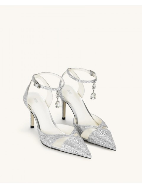 JW PEI Haidi Artificial Crystal Pumps - Silver Ασημί Γόβα με Στρας