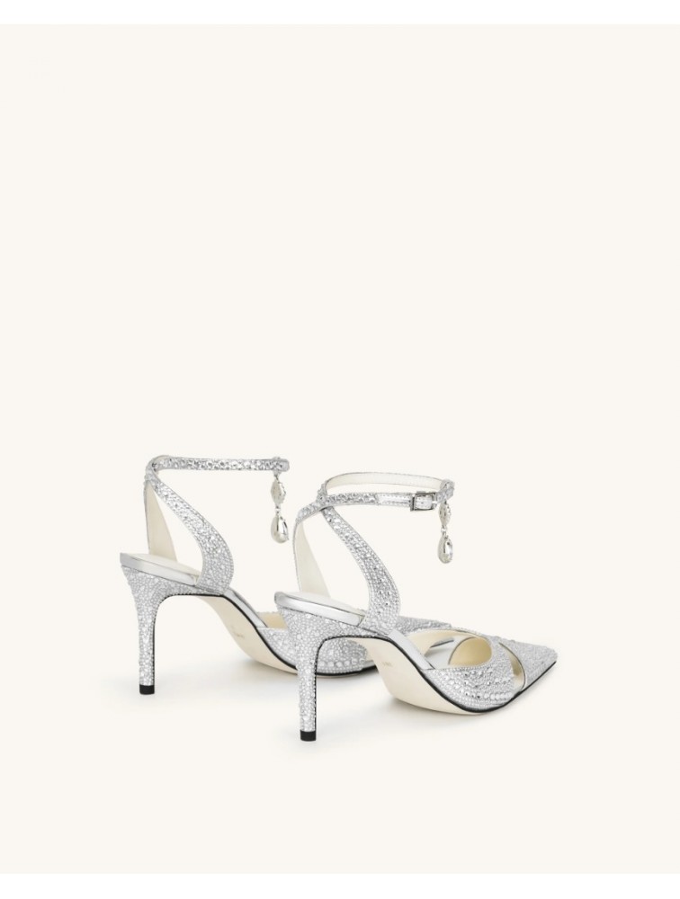 JW PEI Haidi Artificial Crystal Pumps - Silver Ασημί Γόβα με Στρας