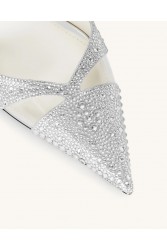 JW PEI Haidi Artificial Crystal Pumps - Silver Ασημί Γόβα με Στρας