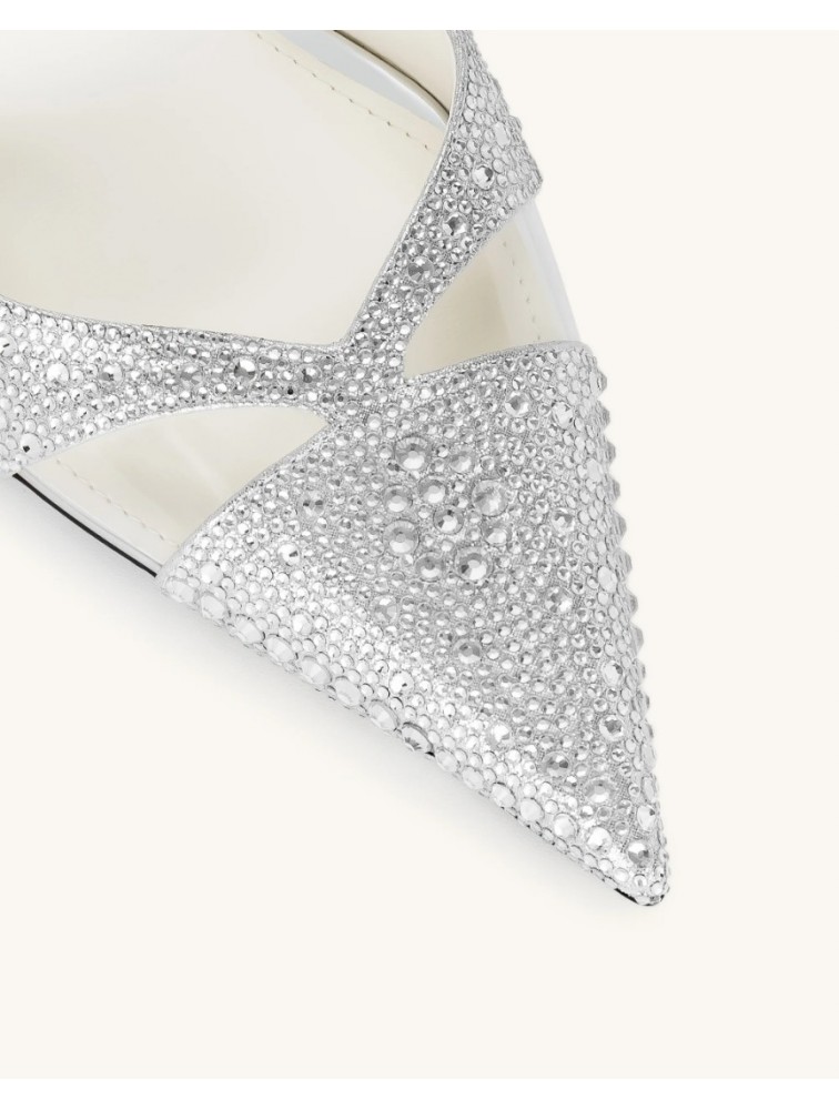 JW PEI Haidi Artificial Crystal Pumps - Silver Ασημί Γόβα με Στρας