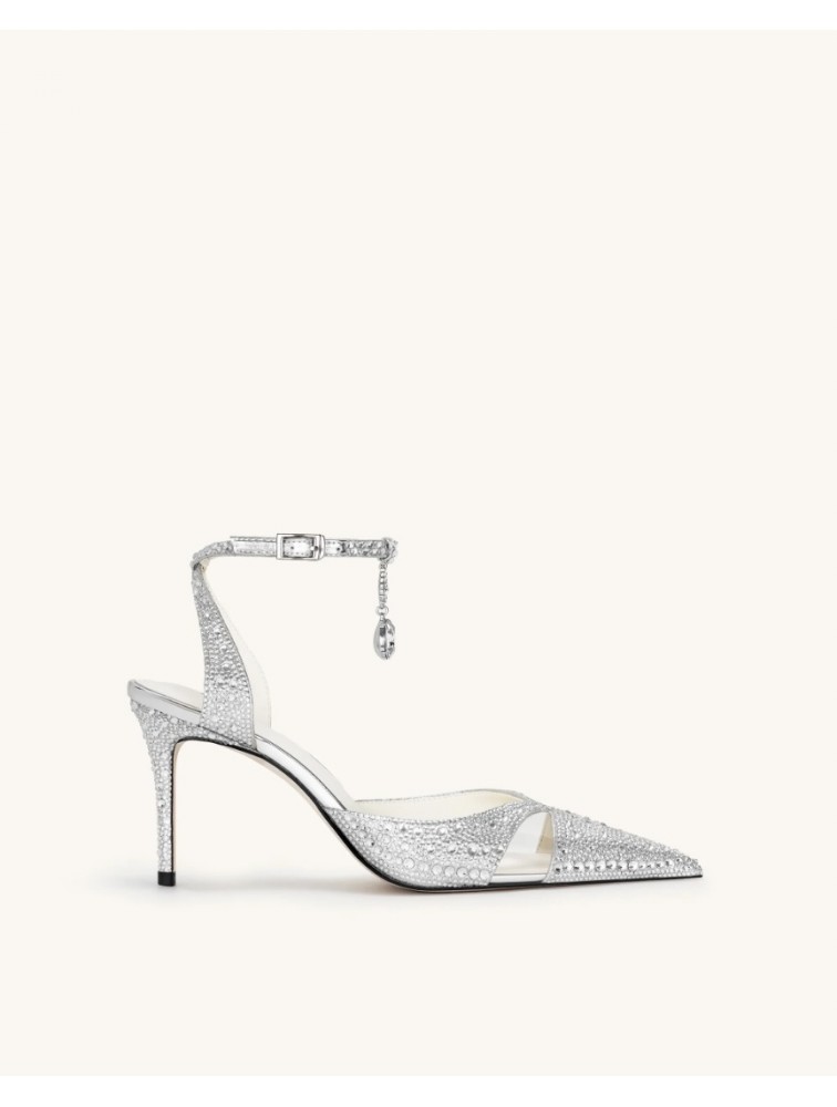 JW PEI Haidi Artificial Crystal Pumps - Silver Ασημί Γόβα με Στρας