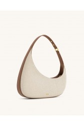 JW PEI Harlee Shoulder Bag - Brown Canvas Εκρού ΤΣάντα Ώμου από Κανβά