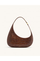 JW PEI Harlee Shoulder Bag - Brown Croc Καφέ Κροκό Τσάντα Ώμου