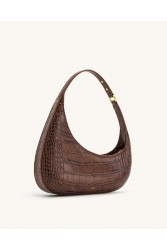 JW PEI Harlee Shoulder Bag - Brown Croc Καφέ Κροκό Τσάντα Ώμου