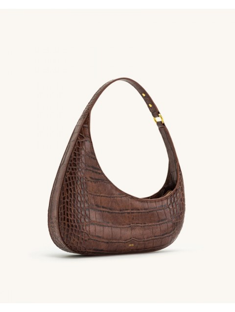JW PEI Harlee Shoulder Bag - Brown Croc Καφέ Κροκό Τσάντα Ώμου