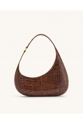 JW PEI Harlee Shoulder Bag - Brown Croc Καφέ Κροκό Τσάντα Ώμου
