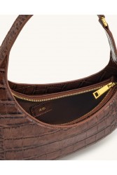 JW PEI Harlee Shoulder Bag - Brown Croc Καφέ Κροκό Τσάντα Ώμου